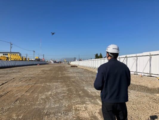 DXの取り組みドローンを使用した施工管理